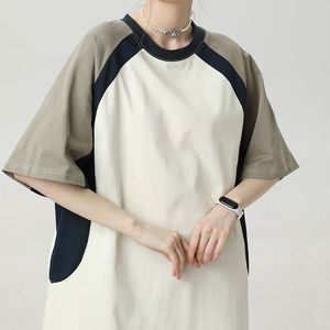 T-shirt décontracté pour homme en coton épais 100 %, motif uni brodé, tissu tricoté, séchage rapide et respirant - Product Image 3