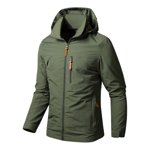 Professional Manufacturing Men's Windbreaker Softshell Jacket Good Quality <b>Canvas</b> Fabric with All-Type Pockets for Climbing - Product Image 3