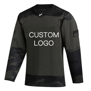 Service OEM sur mesure, maillot de hockey sur glace USA, impression par sublimation, séchage rapide et antibactérien, manches longues - Product Image 5