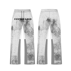 Ensemble sweat à capuche et pantalon évasé pour homme, design personnalisé, impression en relief de haute qualité, streetwear décontracté, molleton 100% coton, délavé à l'acide - Product Image 2