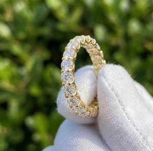 Classic Radiant Cut Lab Grown Diamond Women's Bridal Band 2.00 CTS. Gold Plated Cluster Leaf Design Stackable Anniversary <b>Ring</b> - Product Image 2