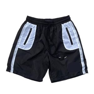 Nouvelle Arrivée Ensemble Short et Sweat à Capuche Zippé à Manches Longues Rayé en Nylon pour Homme et Garçon – Tendance Été Coupe-Vent OEM - Product Image 3