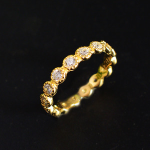 Classic S925 Sterling Silver 18K Gold Plated Peridot Gemstone Eternity Band <b>Ring</b> Bezel Setting Unisex Everyday Wear Fine Jewelry - Product Image 3