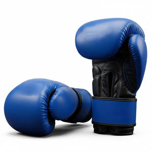 Guantes de Competición de PU Negros y Azules de Alta Calidad, Gruesos y Personalizados para Entrenamiento y Combate, para Mayor Protección y Comodidad - Product Image 1
