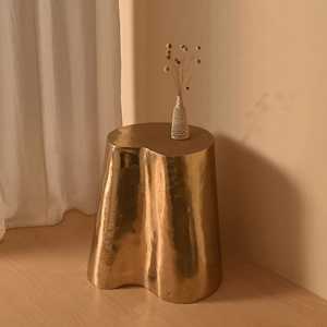 Shop Now Modern Pedestal <b>Console</b> <b>Table</b> Handmade Contemporary Design Living Room Furniture <b>Gold</b> Finish - Product Image 3