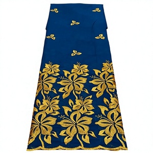 Tela de voile de algodón peinado de alta calidad, transpirable, bordada, tradicional, multicolor, túnica sudanesa para mujer, lafaya. - Product Image 1