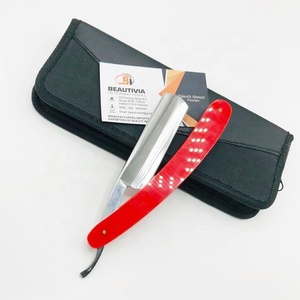 Maquinilla de afeitar recta profesional con mango de plástico - Product Image 4