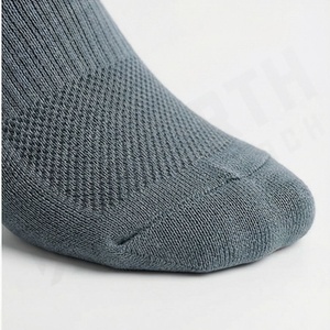 Crew <b>Socks</b> Solid Gray Knitted Breathable Polyester Spandex <b>Running</b> Athletic Summer Adults Regular Style - Product Image 6