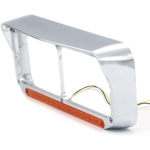 Sistemi di Illuminazione per Camion Kenworth T400 T600 T800 W900B W900L Peterbilt, 2 Cornici Cromate per Fari, Luce LED Ambra da 12 Pollici, Luce per Visiera - Product Image 2