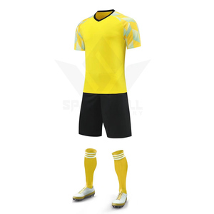 Ensemble de maillots de football personnalisés pour hommes, débardeur sans manches à col en V, polyester respirant, imprimé par transfert thermique, taille élastique - Product Image 2