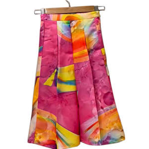 Ensemble palazzo et haut sans manches en Chanderi uni pour femme, avec boutons aux genoux, rose multicolore, élégant, ethnique, pour soirée ou tenue décontractée indienne - Product Image 5