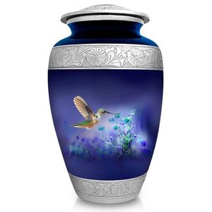 Blue Enamel Cremation <b>Urn</b> 2 Bend Collection <b>Large</b> 220 Cubic Inch Capacity American Style Adult <b>Urns</b> For Ashes Durable & Custom - Product Image 4