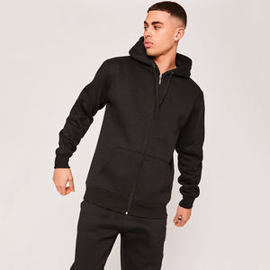 Ensemble de survêtement décontracté d'hiver pour homme, deux pièces, à capuche, manches longues, couleur unie, avec logo personnalisé, short unisexe 100 % coton réversible - Product Image 1