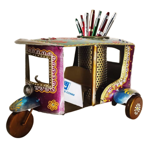 Handmade India Iron Auto Rickshaw Pen Stand for Home & Office Study <b>Desk</b> <b>Organizer</b> & Stylish Decor Item Best for Gifting at Bulk - Product Image 6