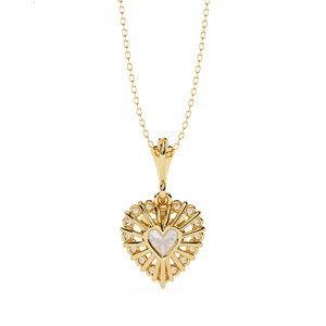 Collar con Colgante de Diamante Cultivado en Laboratorio, Corte Corazón, Certificado IGI, Oro Amarillo, para Mujer, Moda de Lujo, Boda - Product Image 1