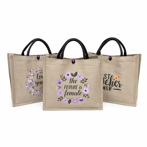 Venta al por mayor logotipo personalizado yute bolsa ecológica reutilizable multiusos Tiffin bolsa de viaje sostenible diseño de moda - Product Image 1