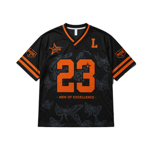 Maillot de football américain personnalisé avec impression intégrale, en maille polyester respirante, col en V, numéros contrastants, tenue d'équipe, fourniture OEM - Product Image 1