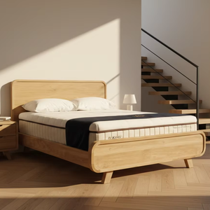 Base de Cama Convertible Salzburg de Madera de Teca Sólida, Muebles Minimalistas para Dormitorio, para Proyectos Personalizados de Hoteles y Apartamentos, Tamaño Queen/King - Product Image 4