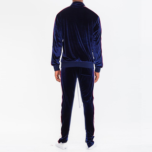 Wholesale <b>Velour</b> <b>Tracksuit</b> Custom OEM 50pcs Small MOQ Breathable Two Piece Men's Plus Size Winter Hooded Drawstring Closure 220g - Product Image 2