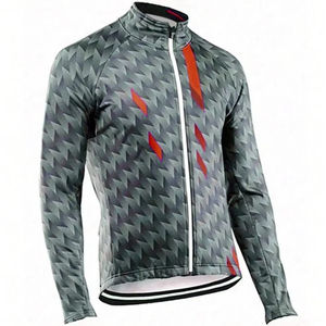 Maillot de Ciclismo Personalizado para Hombre, Manga Larga, Corte Ajustado, Transpirable, Secado Rápido, Ecológico, Anti-UV, 100% Poliéster - Product Image 3