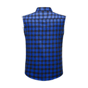 Camisas sin mangas de franela a cuadros para hombre, ajuste slim, con botones, estilo casual vintage, tipo chaleco vaquero del oeste - Product Image 3