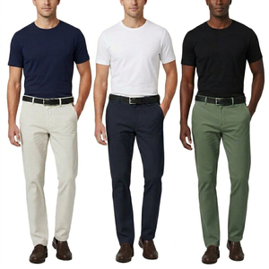 Pantalones Chinos de Lino y Algodón para Hombre Kohinoor Mills Limited, Transpirables, 220GSM, Tejido Semi-Panamá, Cierre de Cremallera, Primavera-Verano - Product Image 2