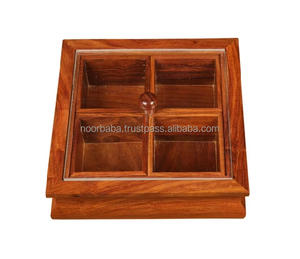 Carro de bandeja de madera Bandeja de servicio de frutas secas para cocina Boda Eventos corporativos Artesanías naturales Regalos de boda - Product Image 5