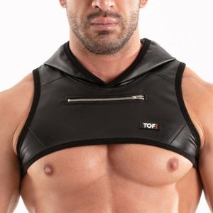 Kinky Bulldog <b>Harness</b> <b>Black</b> Leather Fetish Chest <b>Harness</b> Adjustable Fit - Product Image 5