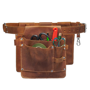 Cinturón de herramientas de floristería de cuero premium hecho a mano, organizador de jardinería ajustable, multibolsillos, resistente, con logotipo personalizado, precio asequible - Product Image 6