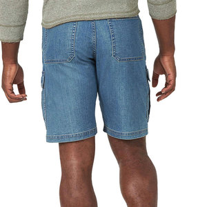 Shorts en jean délavé léger pour homme, style décontracté d'été, taille mi-haute, coupe droite, 100 % coton, avec poches cargo - Product Image 2