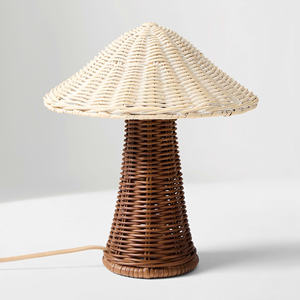 Adorable lampe de table en rotin en forme de champignon, éclairage décoratif pour chambre d'enfant, pour l'intérieur de la crèche - Product Image 2