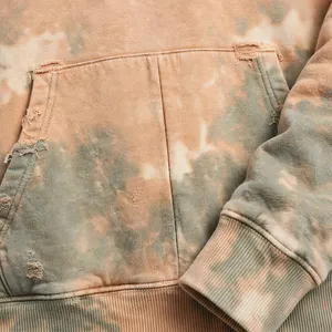 Sudadera con Capucha para Hombre, Estilo Casual, Oversize, Tie Dye, Lavado Ácido, Desgastada, con Bolsillos, Diseño Personalizado - Product Image 6