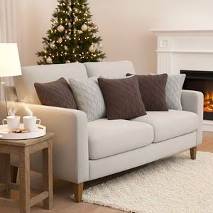 SOGA 6PC 45cm Deep Chocolate Brown and Light Gray Diamond Knit Pillow Covers Set <b>for</b> <b>Living</b> Room Sofas - Product Image 6