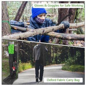 Sécateur à perche manuel extensible 2-en-1 extra long (2,5-4,6 m) avec double crochet pour branches hautes – Outil de jardinage - Product Image 5