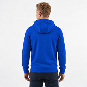 Sweat-shirt à capuche pour homme, rouge, fermeture éclair intégrale, coupe classique, décontracté, avec poches avant et tissu en polaire polyester/coton - Product Image 4