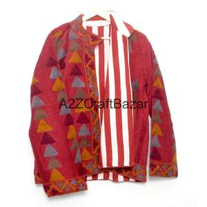 Veste matelassée en coton indien brodé pour femme, automne/hiver, écologique, respirante, séchage rapide, manches longues, longueur normale, Cotrise - Product Image 6