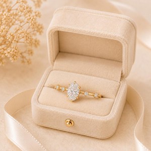 Bague de fiançailles en or massif 10K 14K 18K avec diamant de laboratoire ovale rond de couleur DEF et clarté VS VVS, design floral unique - Product Image 5