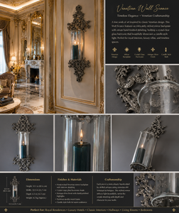 Grand Venetian Contemporary Luxury <b>Wall</b> <b>Sconce</b> Ornate Mirror Detailing Decorative Brass Frame Crystal Candle <b>Light</b> for Diwali - Product Image 3