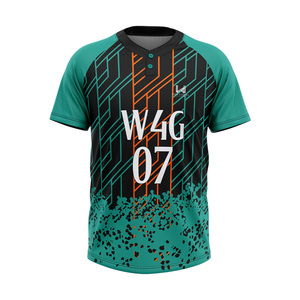 Uniformes de Béisbol Personalizados para Equipos Profesionales, 2 Botones, Impresión por Transferencia de Calor, 100% Poliéster, Transpirables, de Secado Rápido, con Nombre y Logotipo del Equipo - Product Image 2