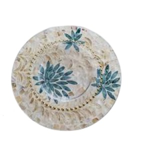 Luxury Mother Of Pearl <b>Decorative</b> <b>Plates</b> For Display Sea Shell Inlay Wood Charger <b>Plates</b> For Dining Wedding Parties Home Decor - Product Image 1