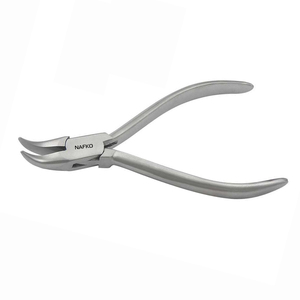 <b>Bent</b> Chain <b>Nose</b> <b>Plier</b> 130mm Stainless Steel Matt Finish Smooth Jaws for Crimping Circlip Fishing Jewelry Making DIY Crafts OEM - Product Image 1