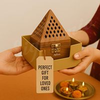 Support artisanal en bois de santal Sambrani pour Dhoop, encens traditionnel indien, porte-encens d'aromathérapie pour la décoration de la salle de Pooja