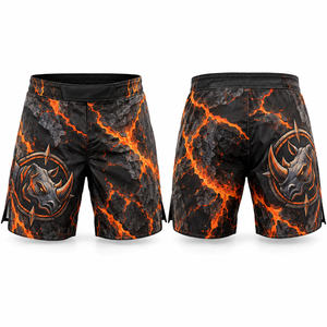 Pantalones Cortos Deportivos de MMA, Material de Nailon, Costuras Reforzadas, Cintura Ajustable, Unisex, Paneles Flexibles, Elásticos en Cuatro Direcciones, Costuras para Adultos - Product Image 1