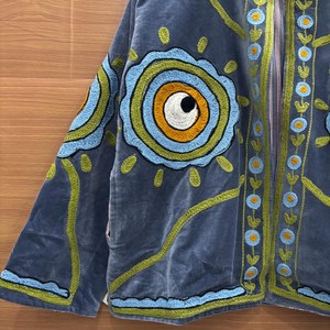 Handmade Cotton Velvet Suzani Embroidery Boho Hippie Women Winter <b>Jacket</b> Indian Ethnic Unisex Coat for Wholesale Buyers - Product Image 4