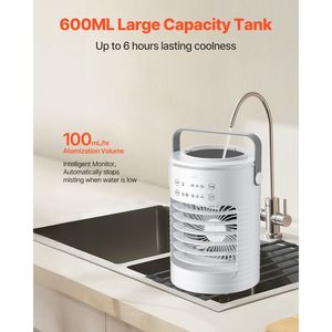 Enfriador de Aire Evaporativo Portátil 4 en 1 con Temporizador Inteligente, Mini Aire Acondicionado de 3 Velocidades, Tanque de Agua de 600 ml, 7 Opciones de Color - Product Image 3