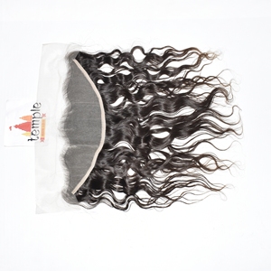 Extensions de cheveux humains bruts indiens 13*4 frontales, couleur naturelle noire, ondulées, sans traitement, double trame, non traitées, en lot - Product Image 2