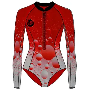 Traje de baño de neopreno de 3mm para mujer, traje de surf con estampado de sublimación Digital