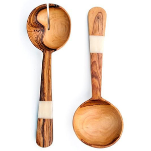 Premium <b>Rustic</b> <b>Wooden</b> Salad Tongs With Ergonomic Handles Solid Oak Salad Serving Utensils Durable Non-Stick Safe Kitchenware - Product Image 2