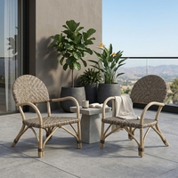 Chaise de salle à manger d'extérieur moderne en rotin naturel tressé, écologique, pour parc, chambre, décoration, art pur