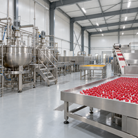 Prefab geprefabriceerde voedselverwerkingshal van staalconstructie voor de verwerking van fruit, sauzen, sappen en dranken.